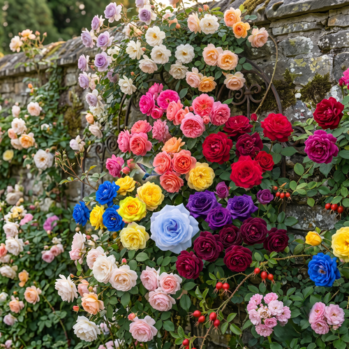 16 Colorful Varieties Rose Seeds Mix - 200+ Seeds (~0.1 oz)
