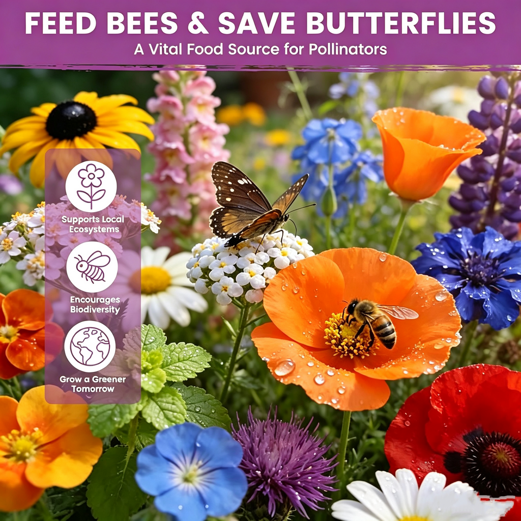 110,600+ Wildflower Seeds - 25 Annual Mix （5.3 oz）