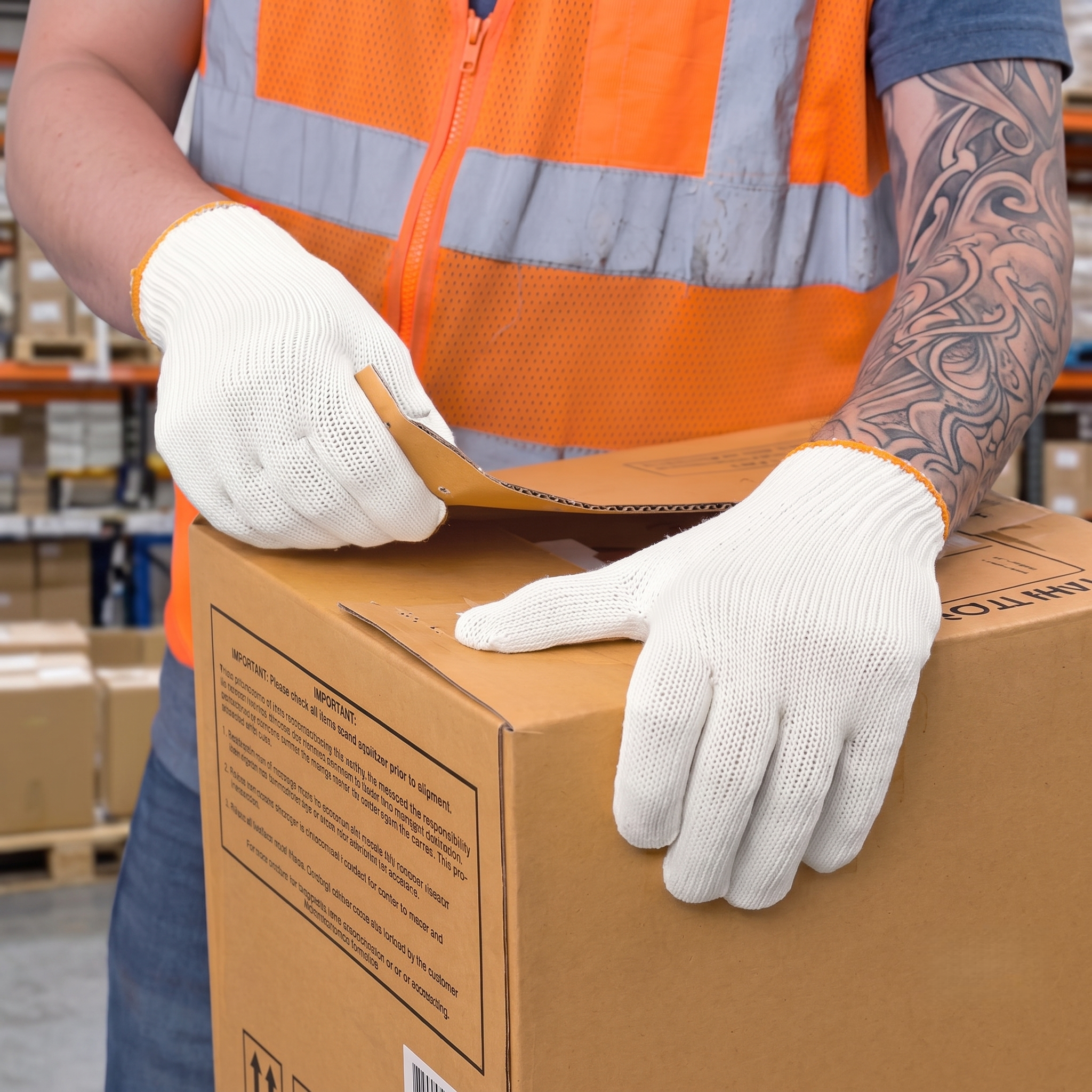 White cotton polyester knittedsafety gloves,suitable for gardening,warehouse,cooking work
