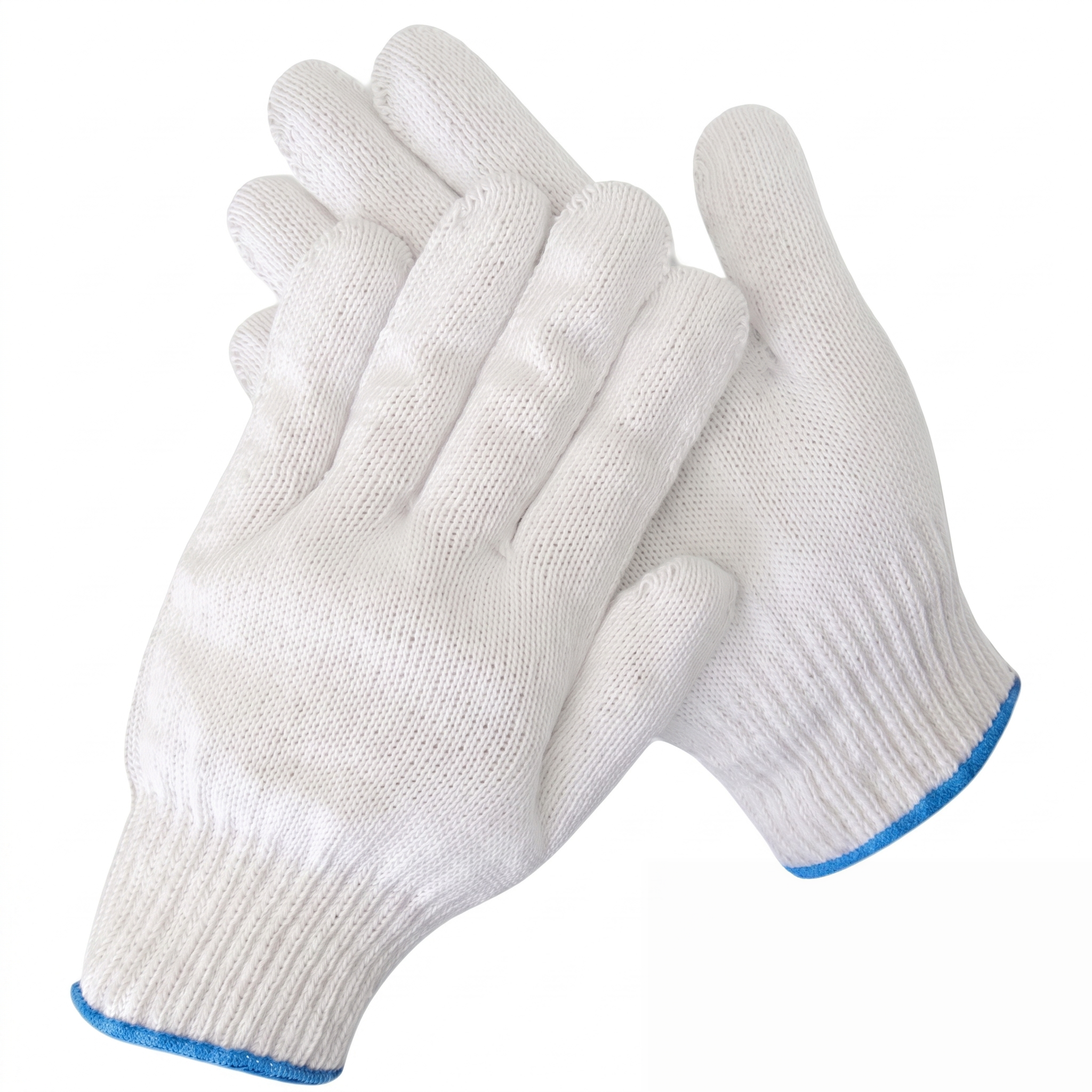 White cotton polyester knittedsafety gloves,suitable for gardening,warehouse,cooking work