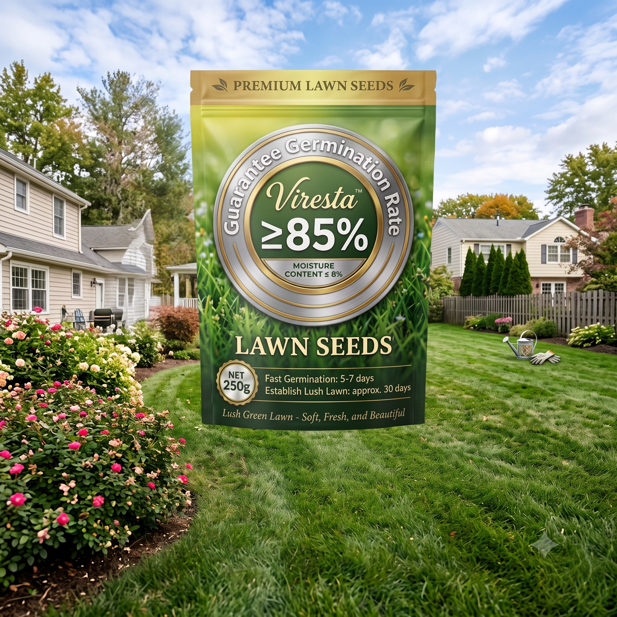 High-Quality Mixed Lawn Seed - Sun & Shade Formula - 1 Million Seeds（8 oz ）