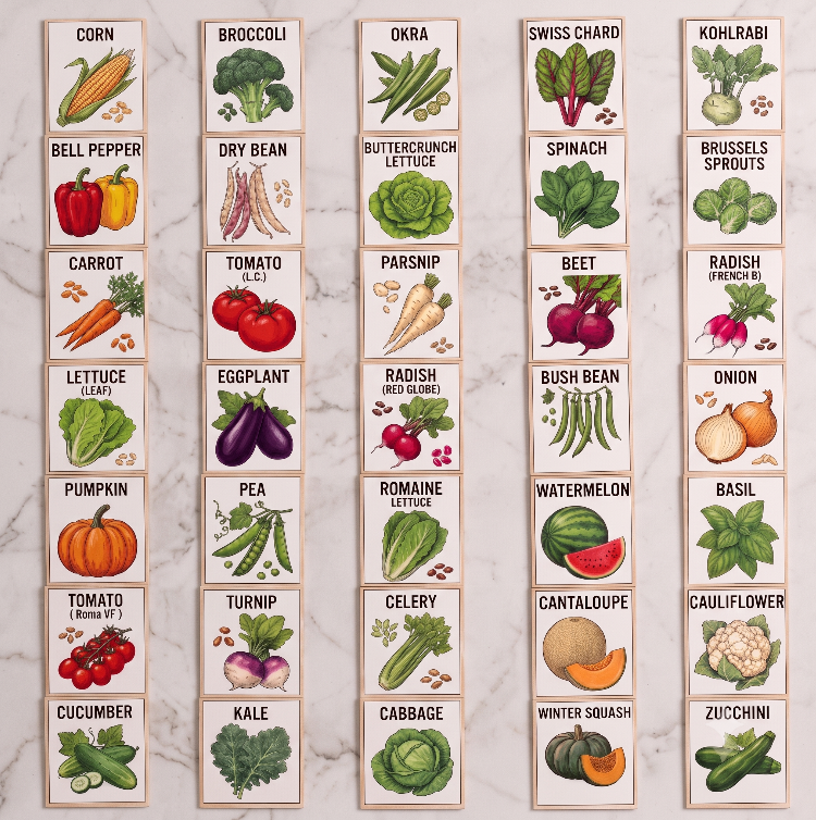 35 Premium Non-GMO Vegetable Seed Pack