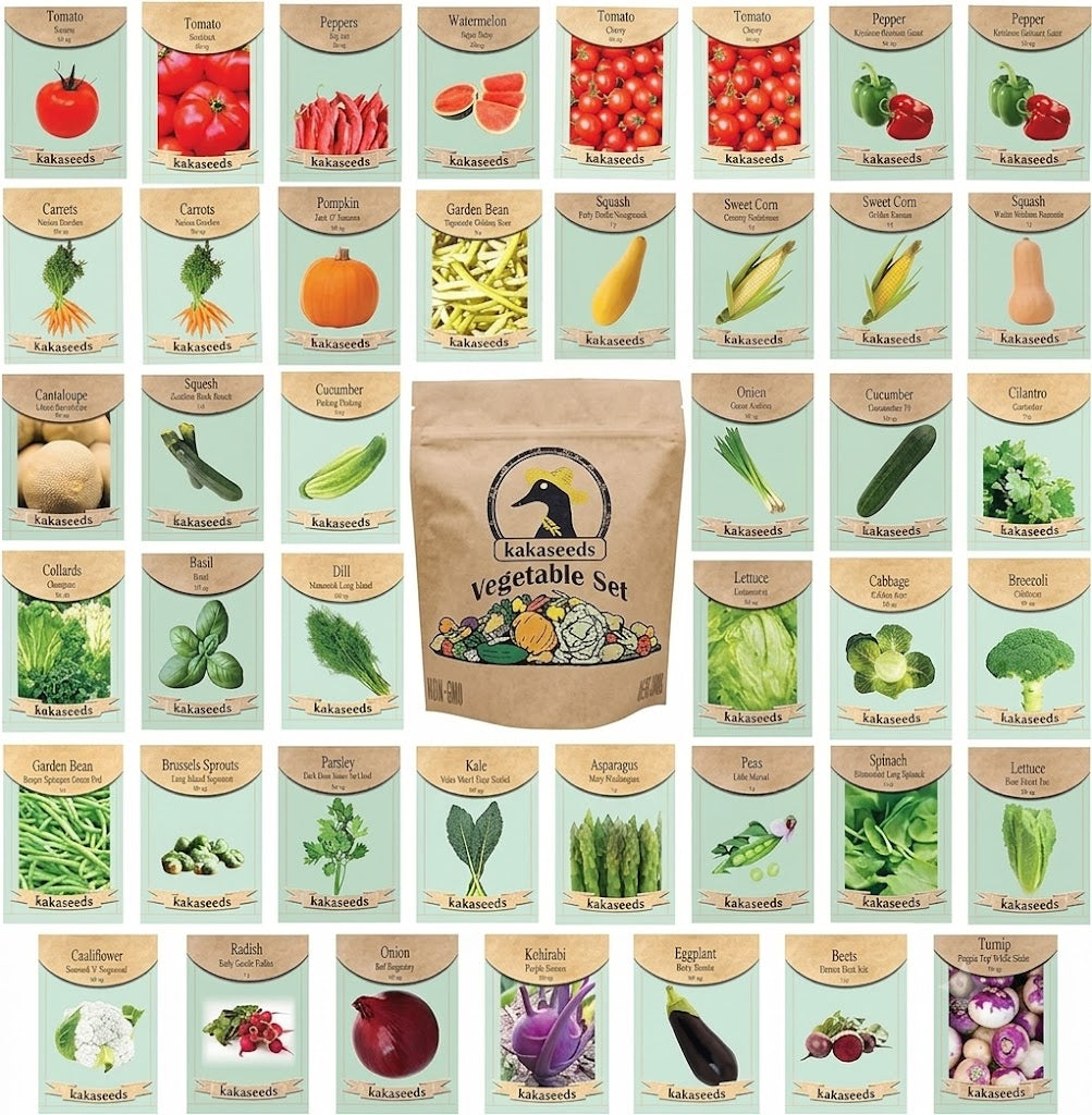 35 Premium Non-GMO Vegetable Seed Pack