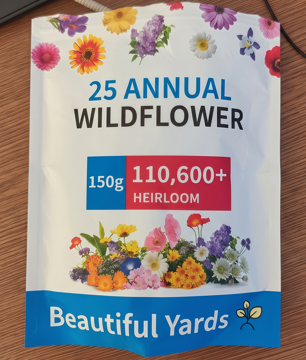 110,600+ Wildflower Seeds - 25 Annual Mix （5.3 oz）