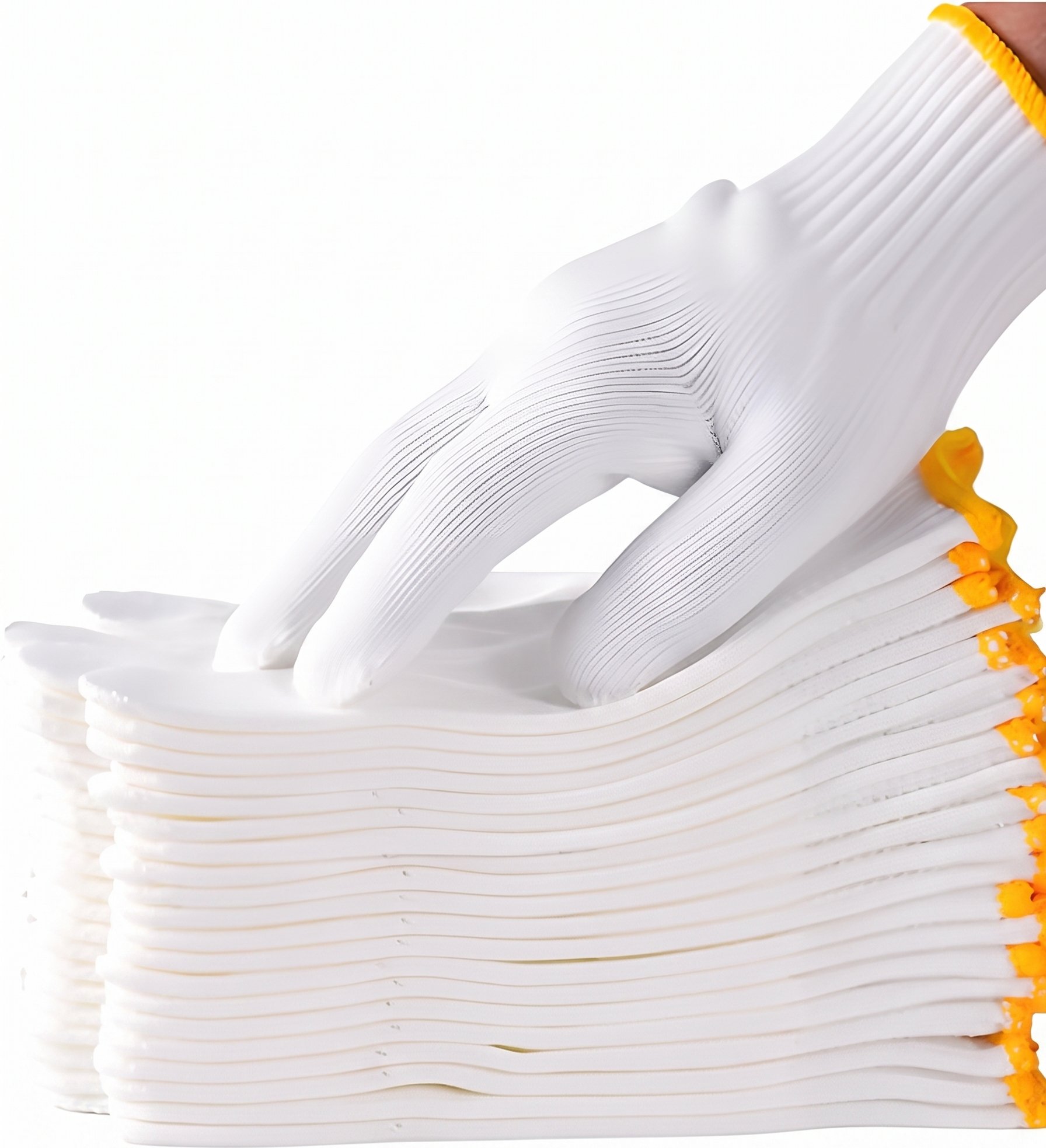 White cotton polyester knittedsafety gloves,suitable for gardening,warehouse,cooking work