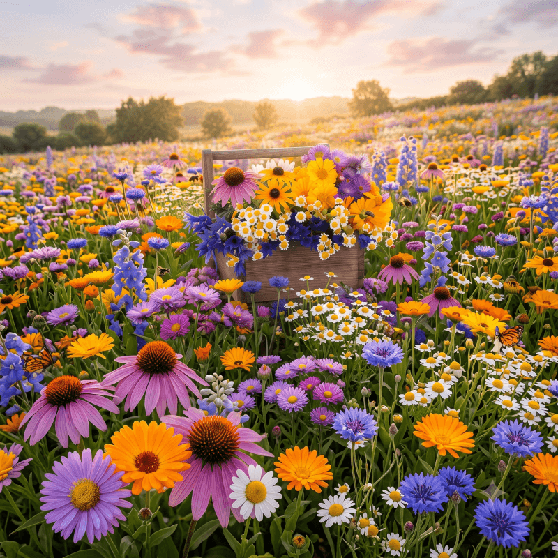 Butterfly and Hummingbird Flower Seed Mix - 24-Variety Blend