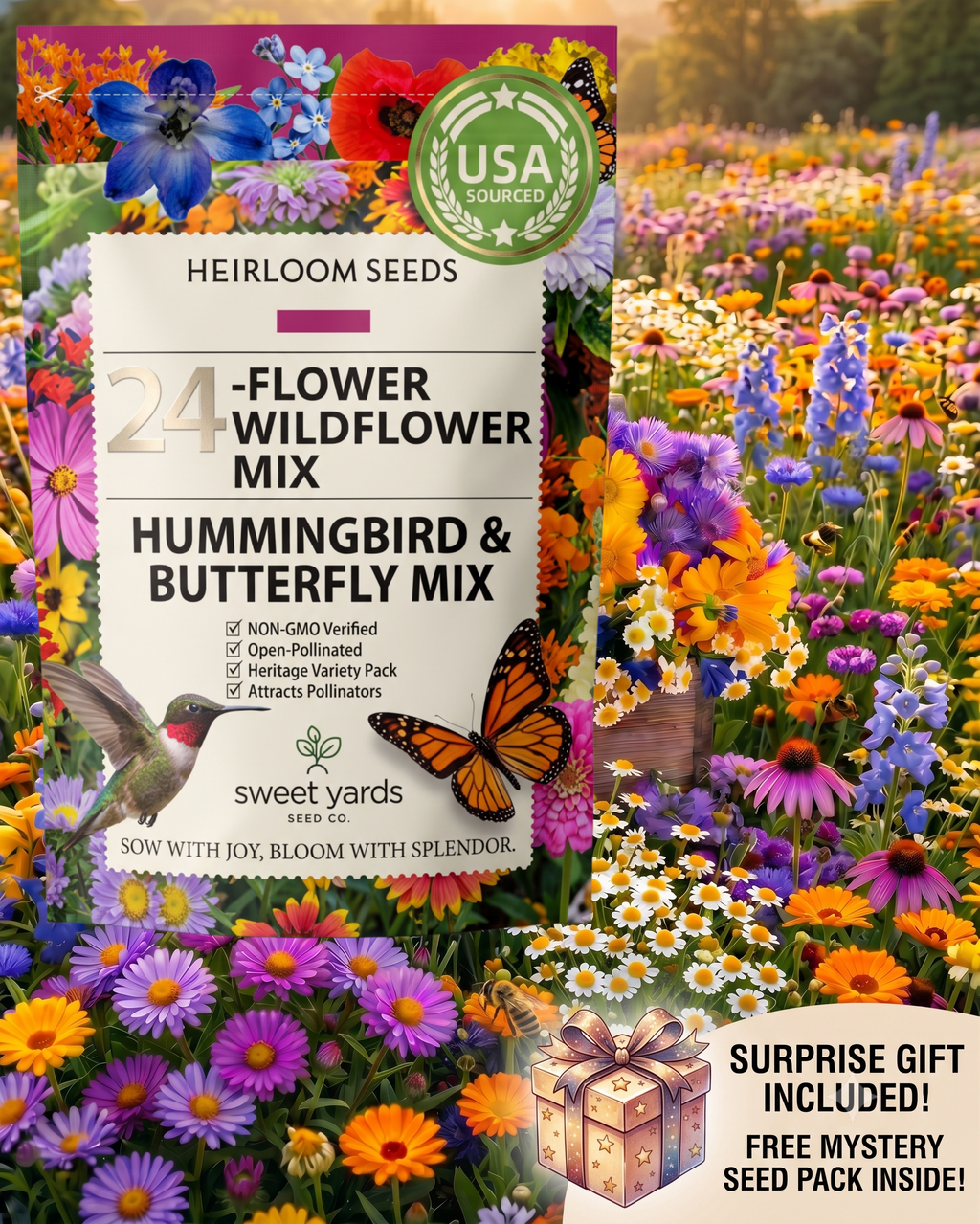 Bring Your Garden to Life: 24-Flower Blend + Surprise Bonus Gift!