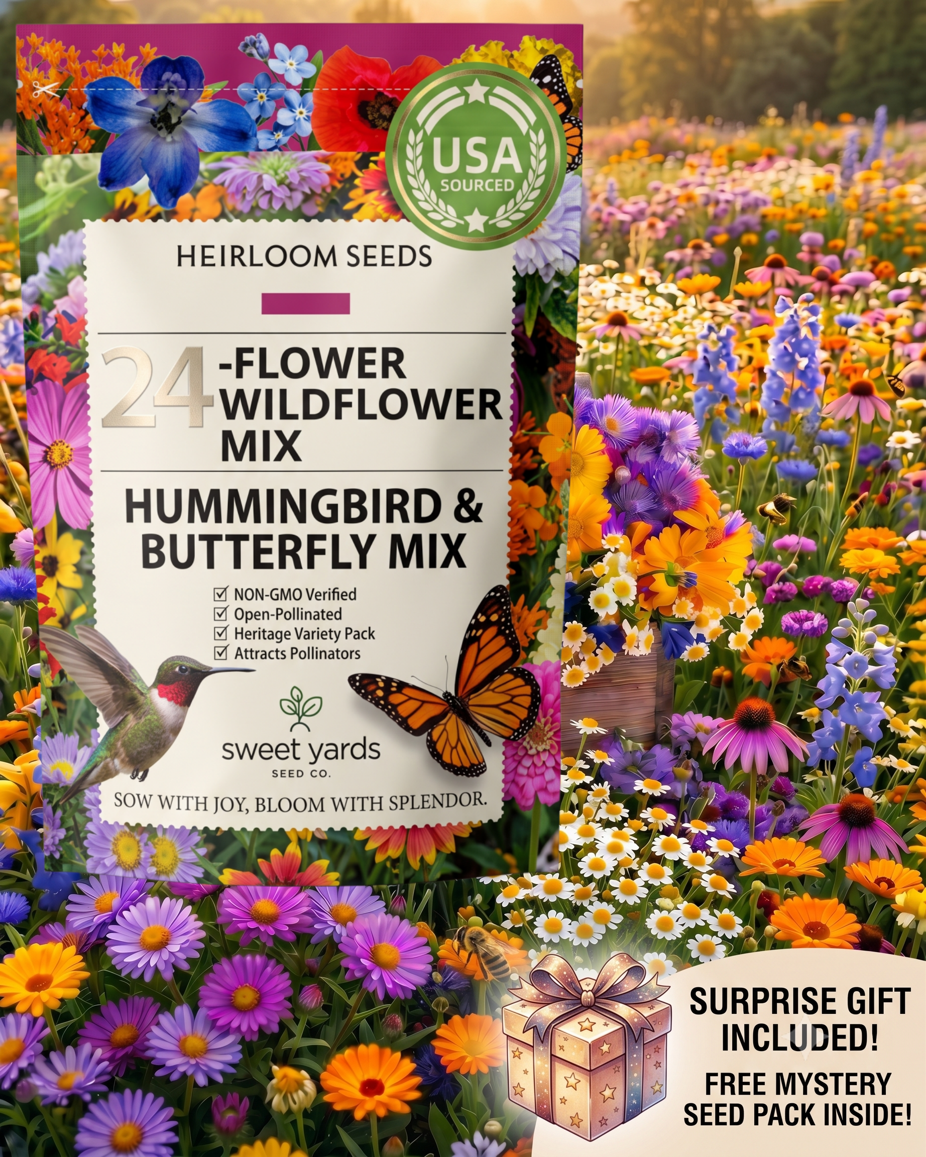 Bring Your Garden to Life: 24-Flower Blend + Surprise Bonus Gift!