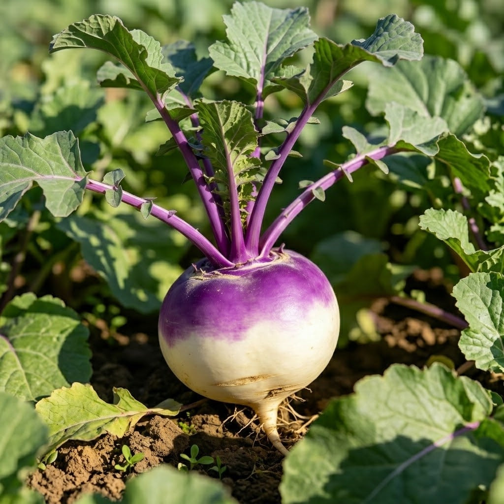 Purple Top White Globe Organic Turnip Seeds