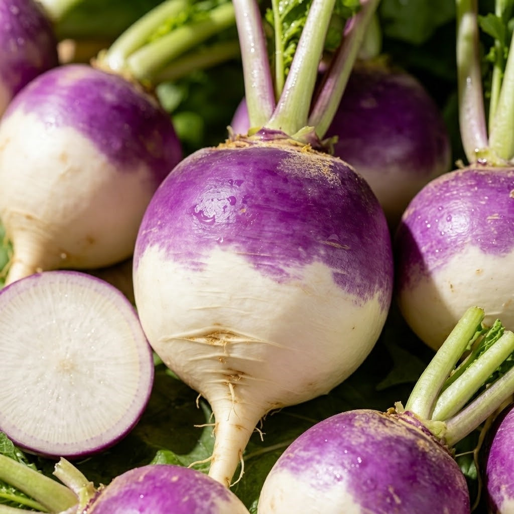 Purple Top White Globe Organic Turnip Seeds