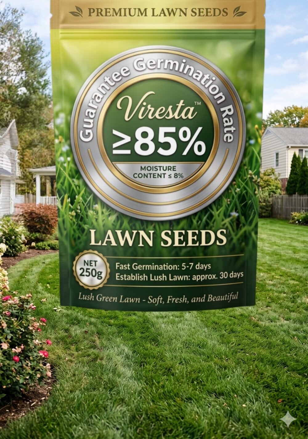 High-Quality Mixed Lawn Seed - Sun & Shade Formula - 8 oz
