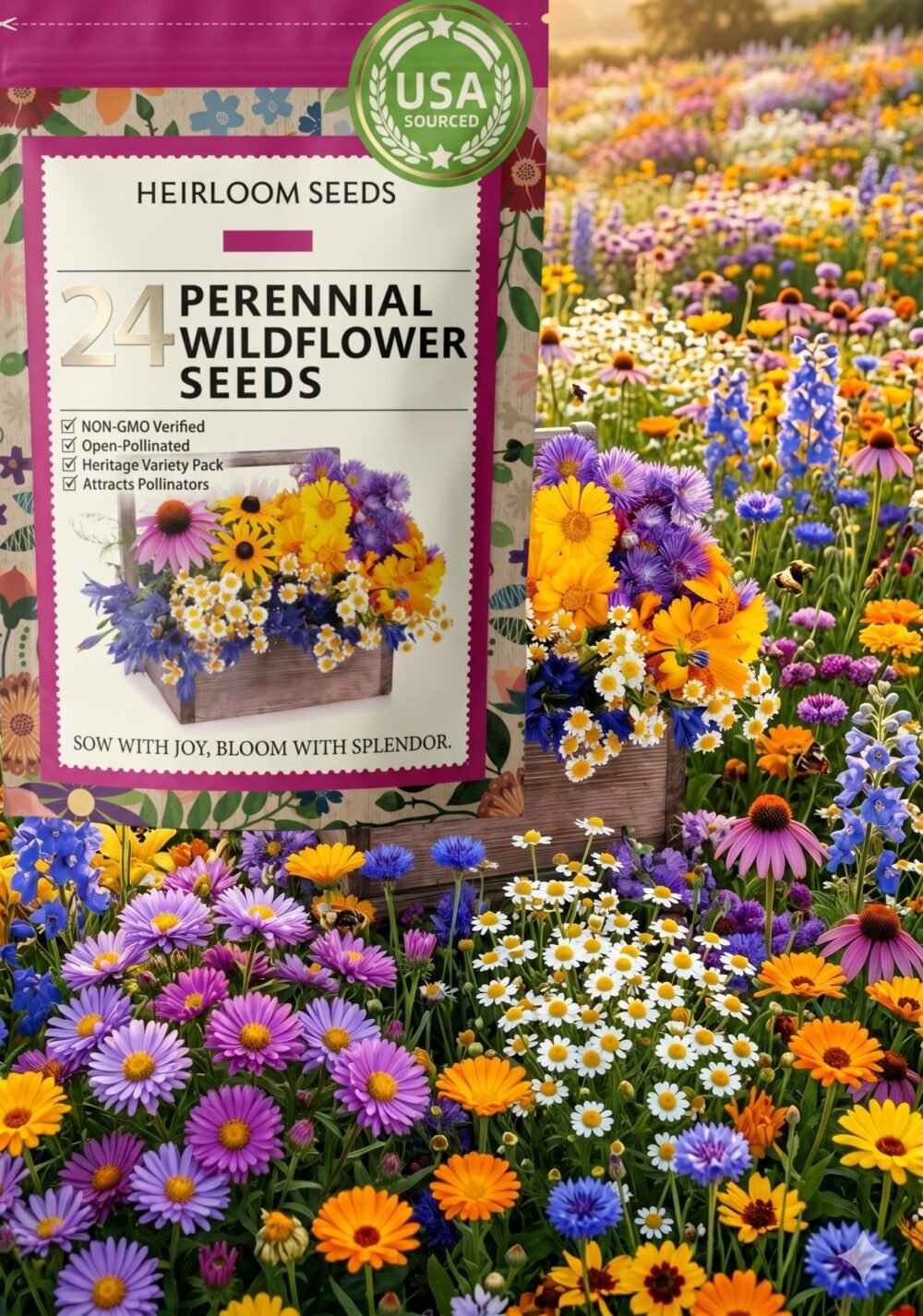 6.29-主野花 Butterfly and Hummingbird Flower Seed Mix - 24-Variety Blend