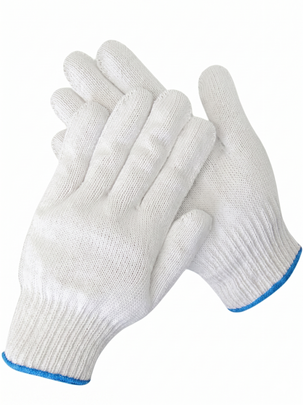 White cotton polyester knittedsafety gloves,suitable for gardening,warehouse,cooking work
