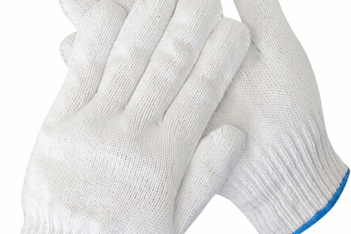 Gemini_Generated_Image_rhwaddrhwaddrhwa White cotton polyester knittedsafety gloves,suitable for gardening,warehouse,cooking work